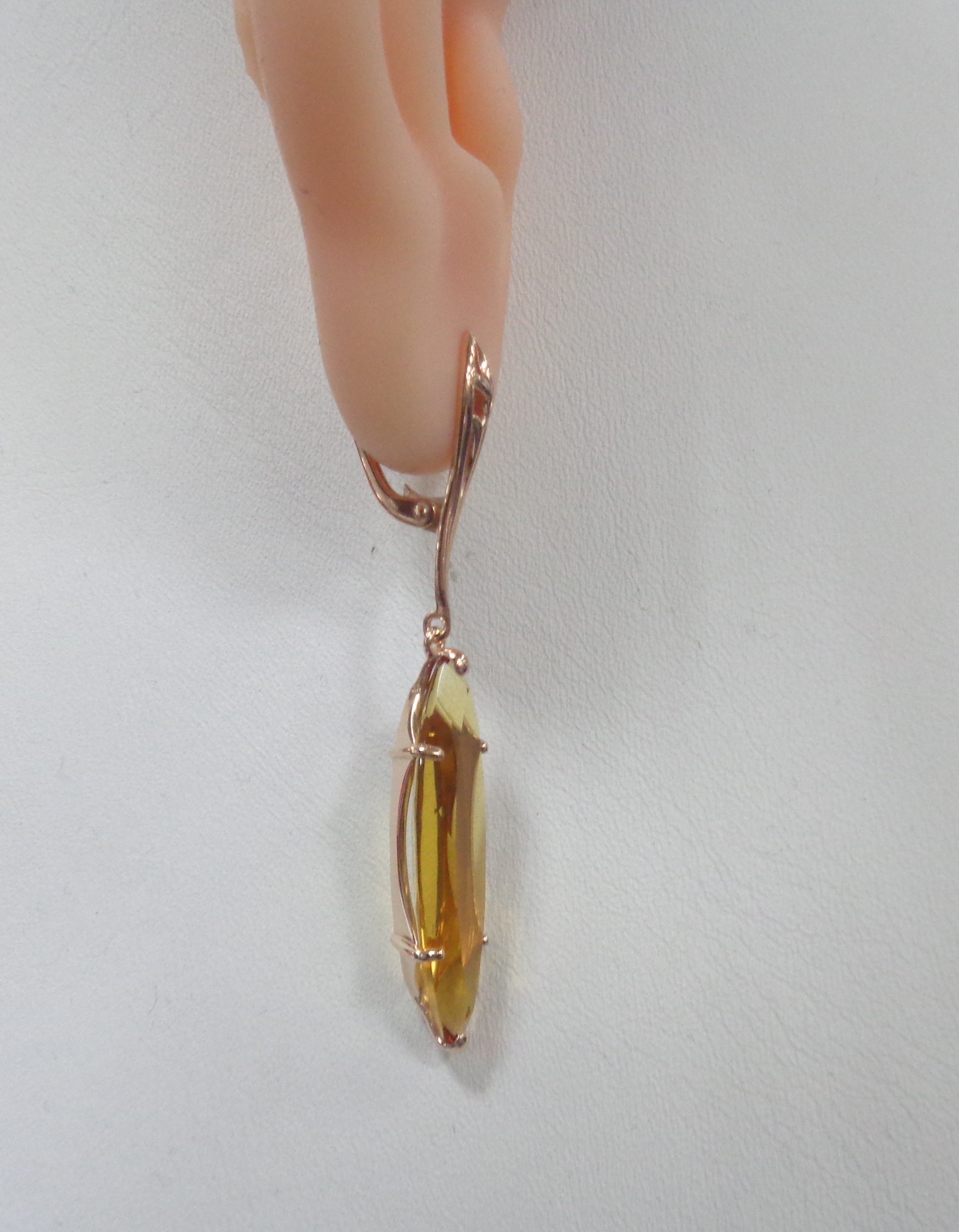 Серебряные серьги с цитринами